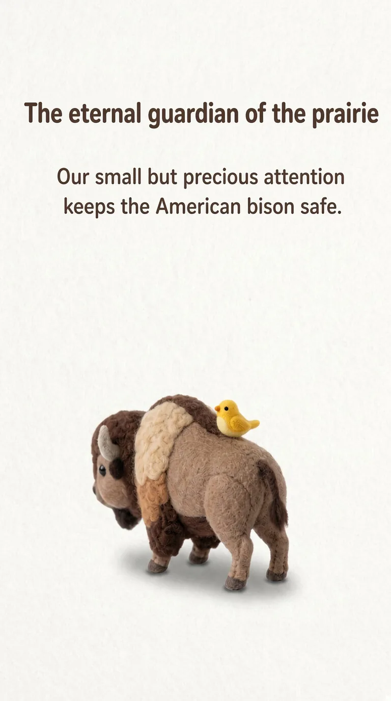 The eternal guardian of the prairie — Our small but precious attention keeps the American bison safe.