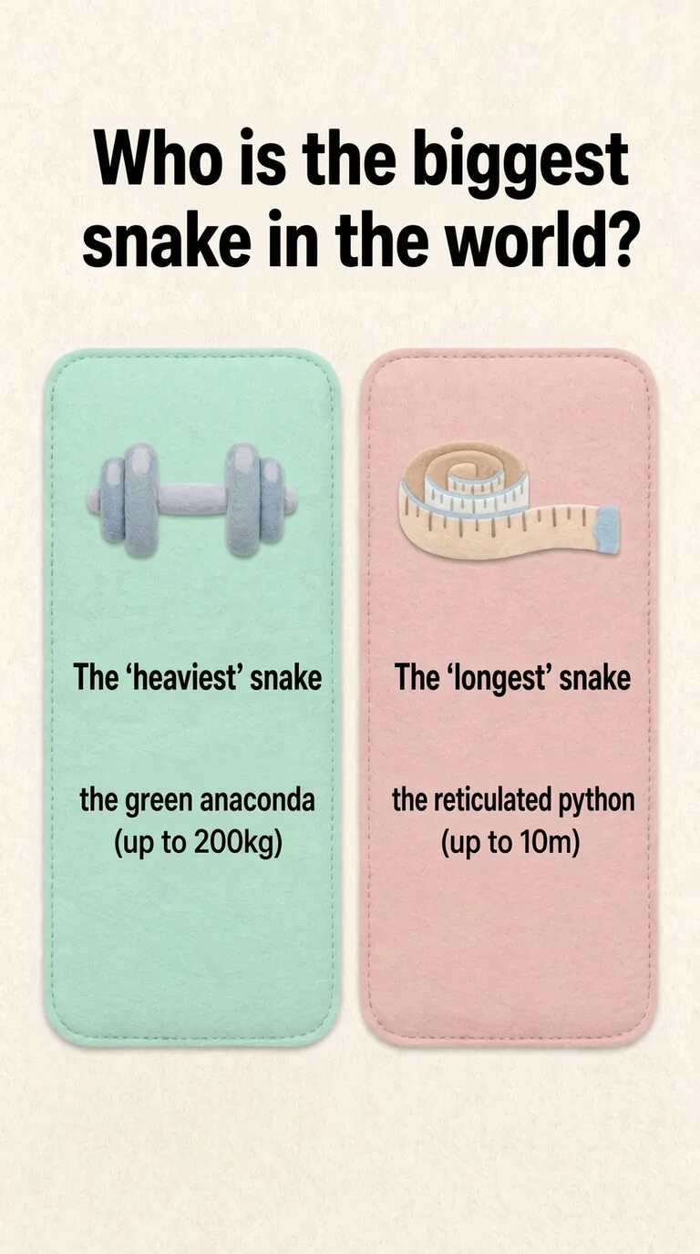 Who is the biggest snake in the world? — The 'heaviest' snake / The 'longest' snake