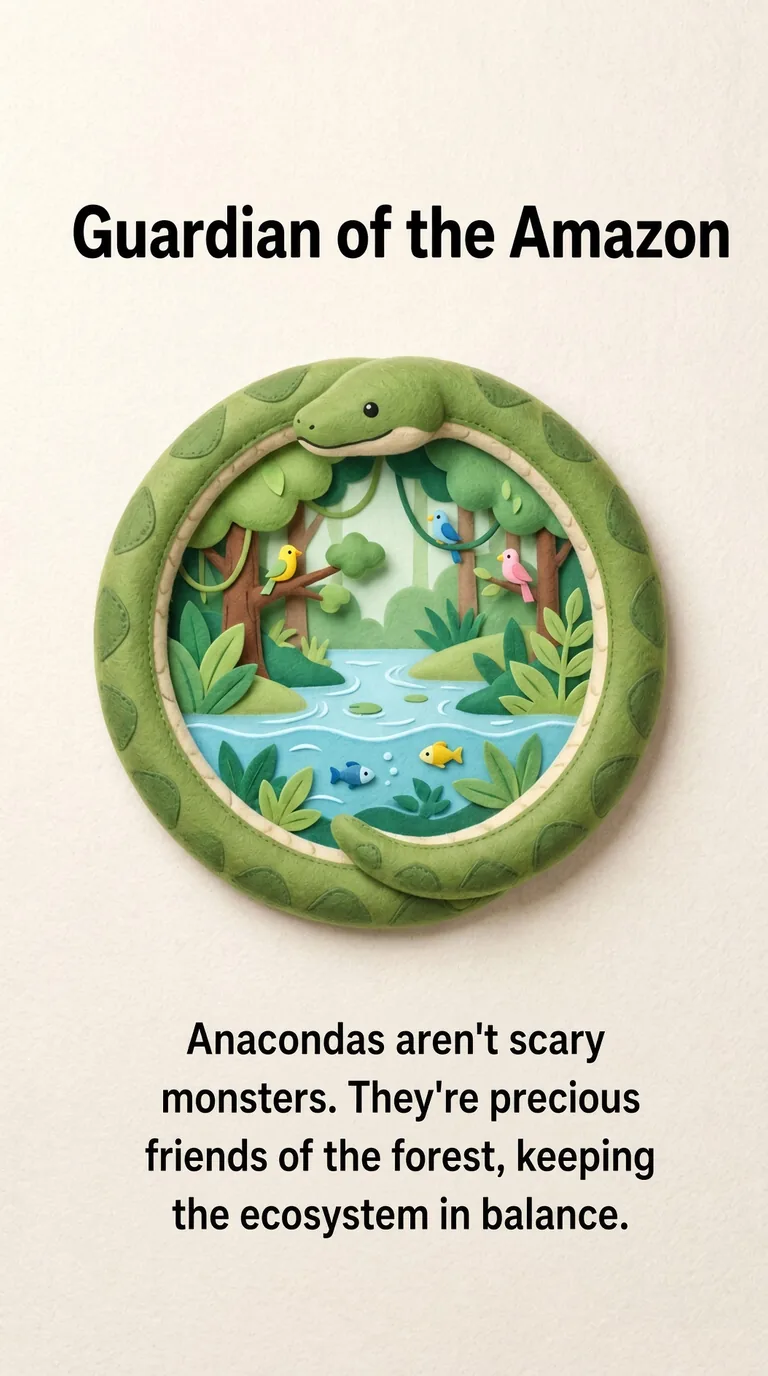 Guardian of the Amazon — Anacondas aren't scary monsters. They're precious friends of the forest, keeping the ecosystem in balance.