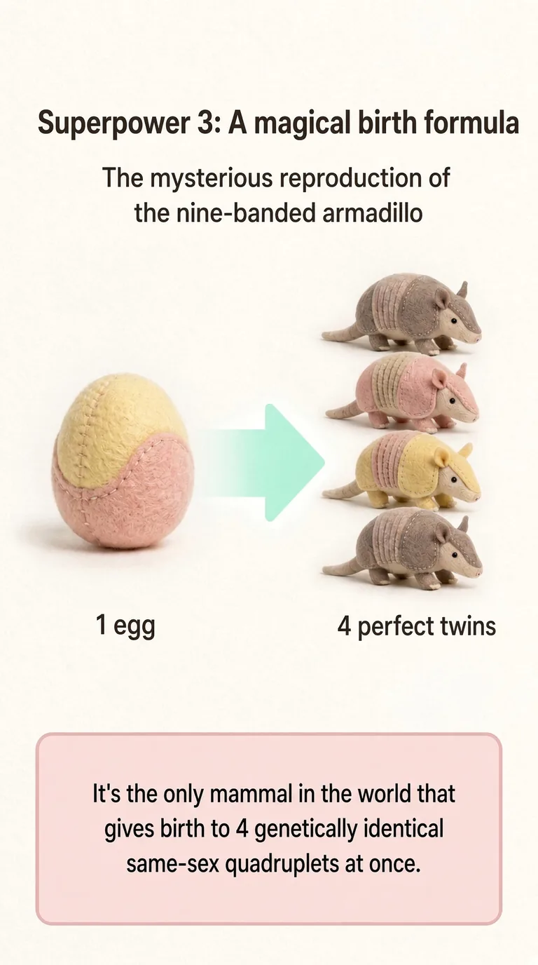 Superpower 3: A magical birth formula — The mysterious reproduction of the nine-banded armadillo