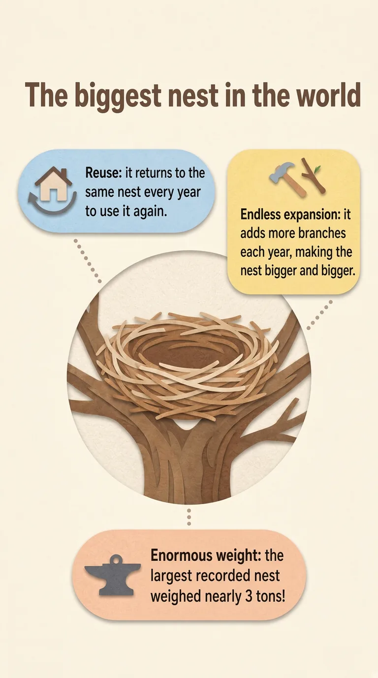 The biggest nest in the world — Reuse / Endless expansion / Enormous weight