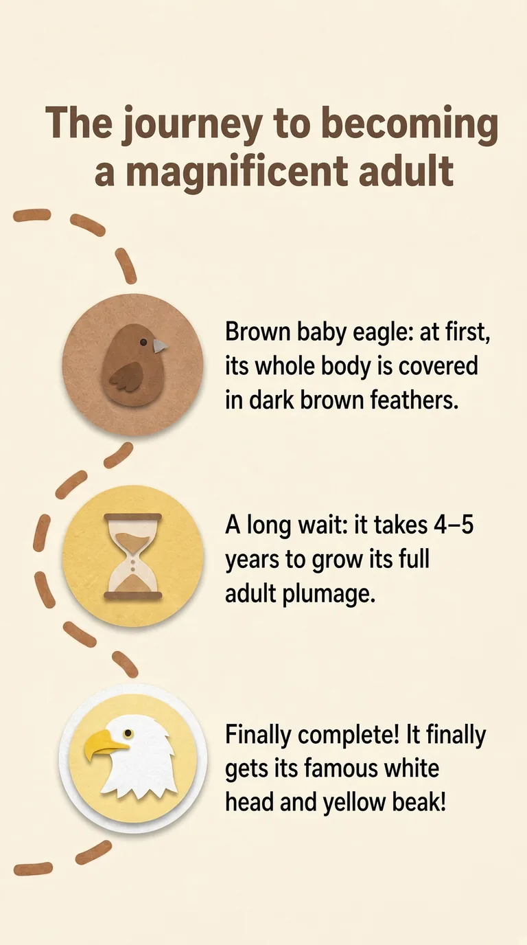 The journey to becoming a magnificent adult — Brown baby eagle / A long wait