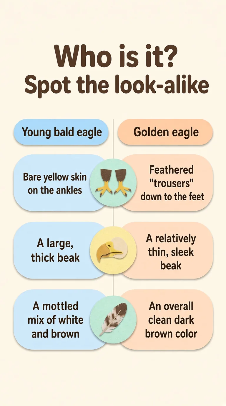 Who is it? Spot the look-alike — Young bald eagle / Golden eagle