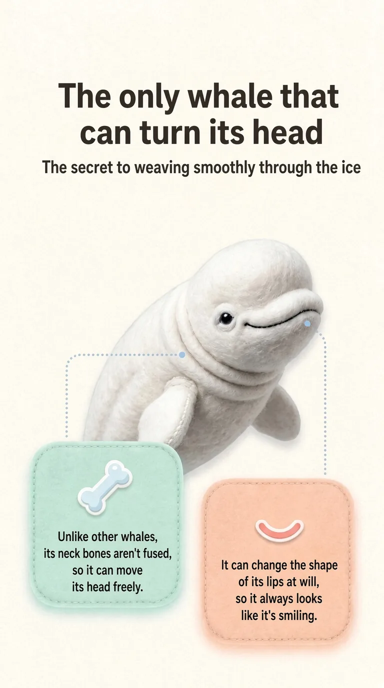 The only whale that can turn its head — The secret to weaving smoothly through the ice