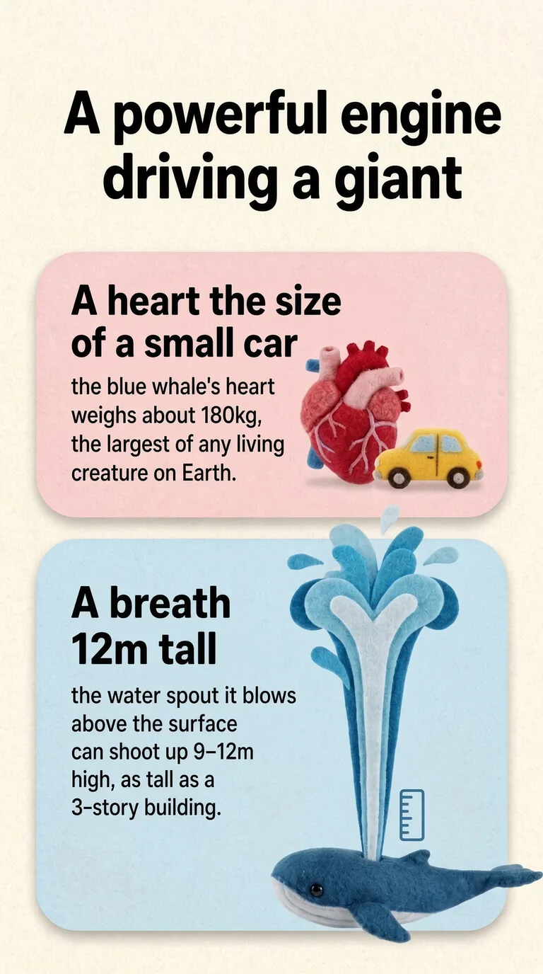 A powerful engine driving a giant — A heart the size of a small car / A breath 12m tall
