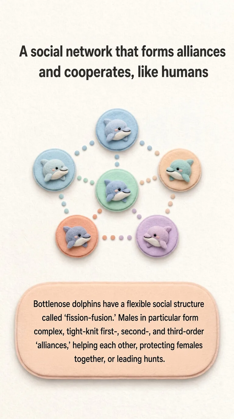 A social network that forms alliances and cooperates, like humans