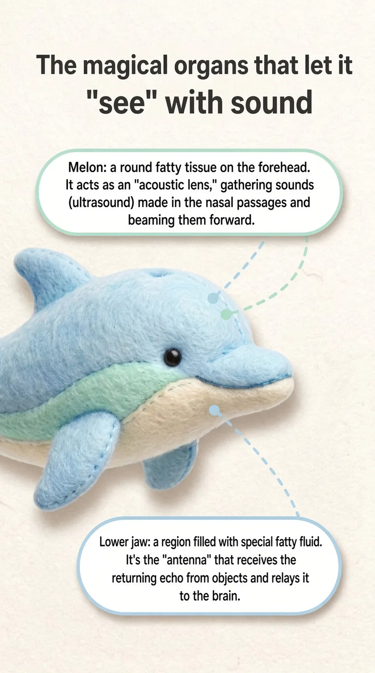 The magical organs that let it "see" with sound — Melon / Lower jaw