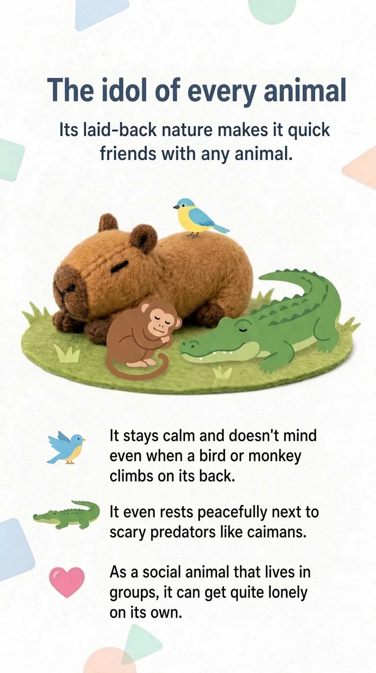 The idol of every animal — Its laid-back nature makes it quick friends with any animal.