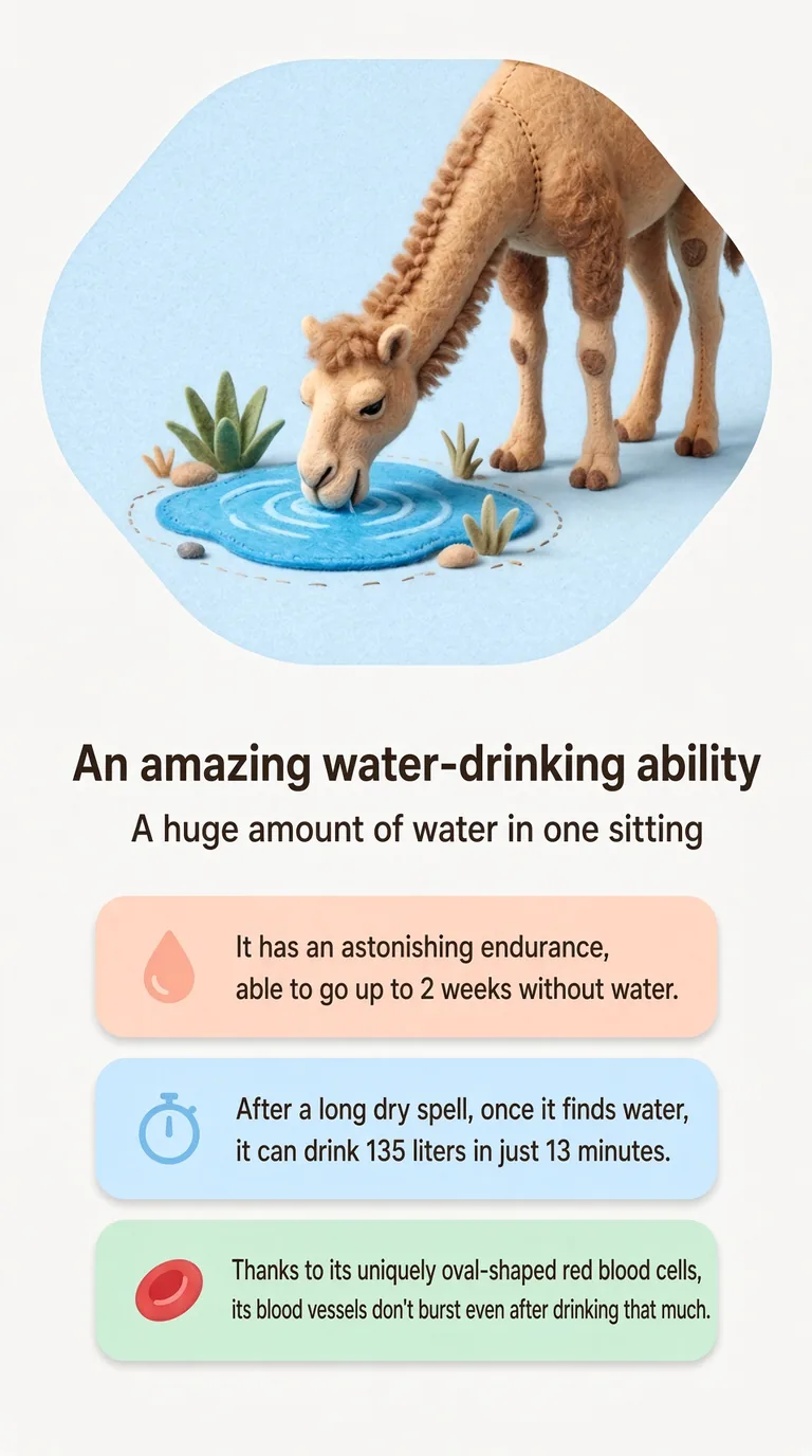 An amazing water-drinking ability — A huge amount of water in one sitting