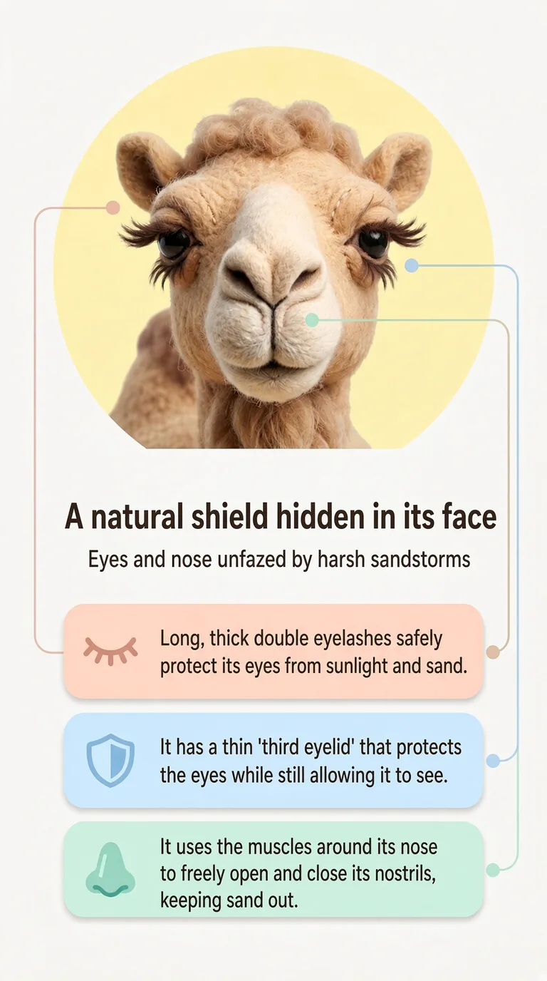 A natural shield hidden in its face — Eyes and nose unfazed by harsh sandstorms