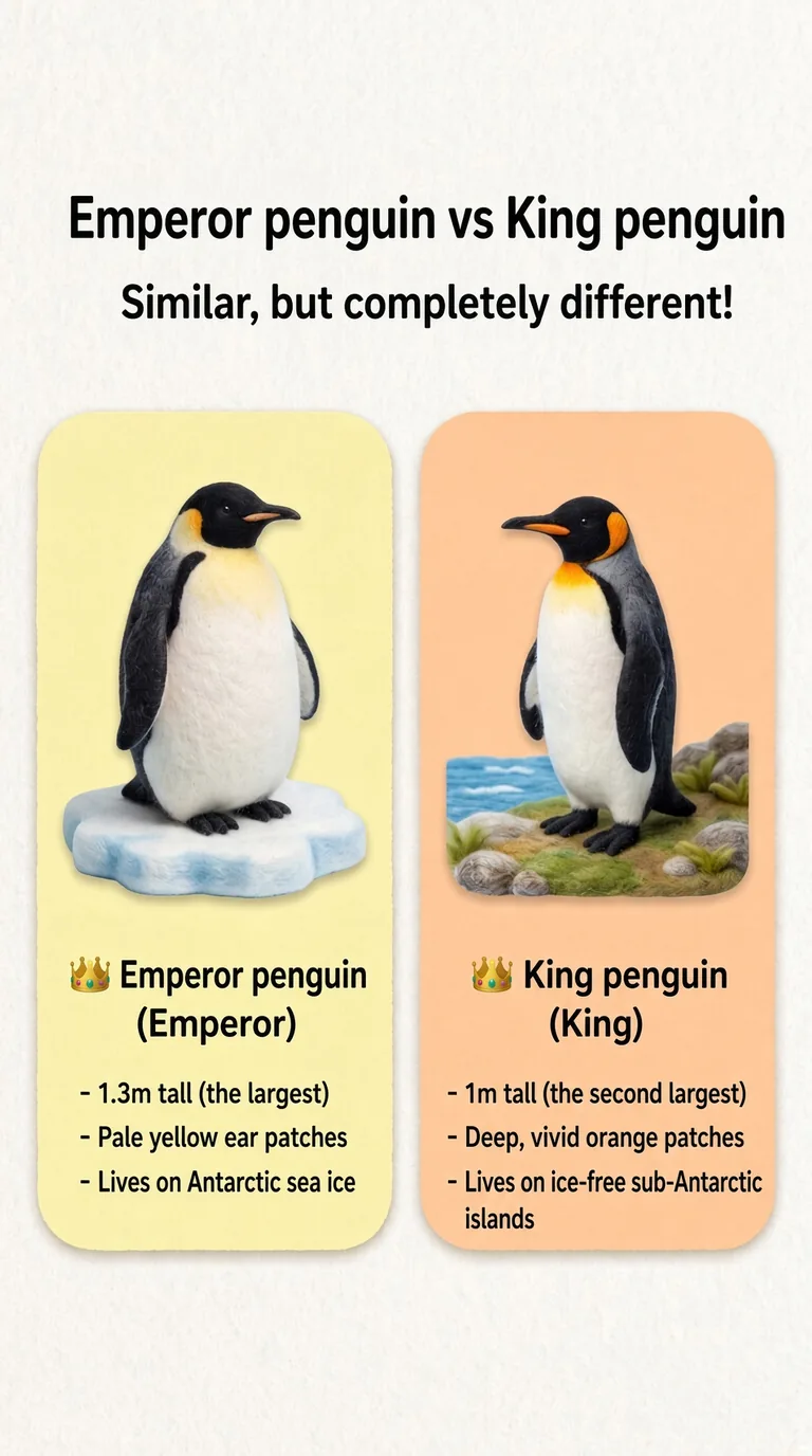 Emperor penguin vs King penguin — Similar, but completely different! — Emperor penguin / King penguin