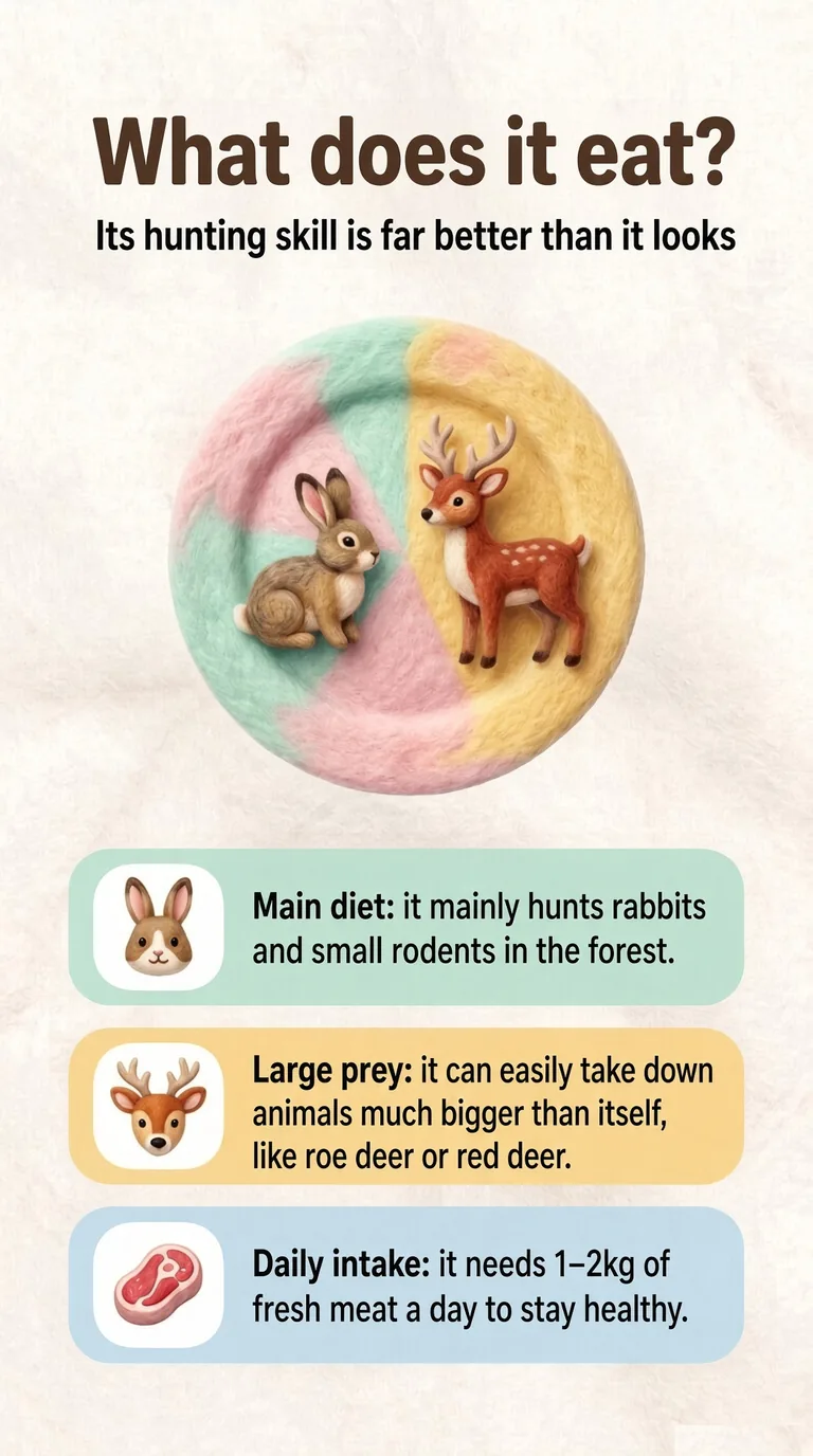 What does it eat? — Its hunting skill is far better than it looks — Main diet / Large prey / Daily intake