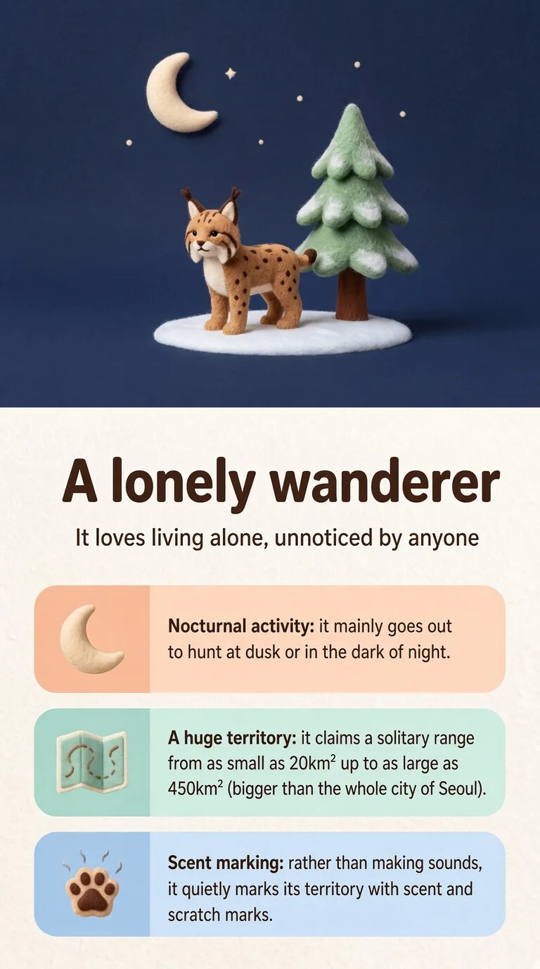 A lonely wanderer — It loves living alone, unnoticed by anyone — Nocturnal activity / A huge territory / Scent marking