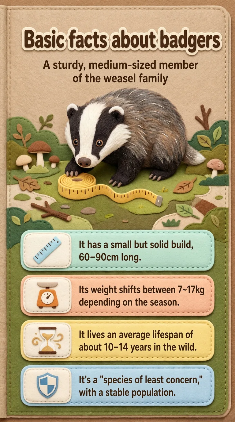 Basic facts about badgers — A sturdy, medium-sized member of the weasel family