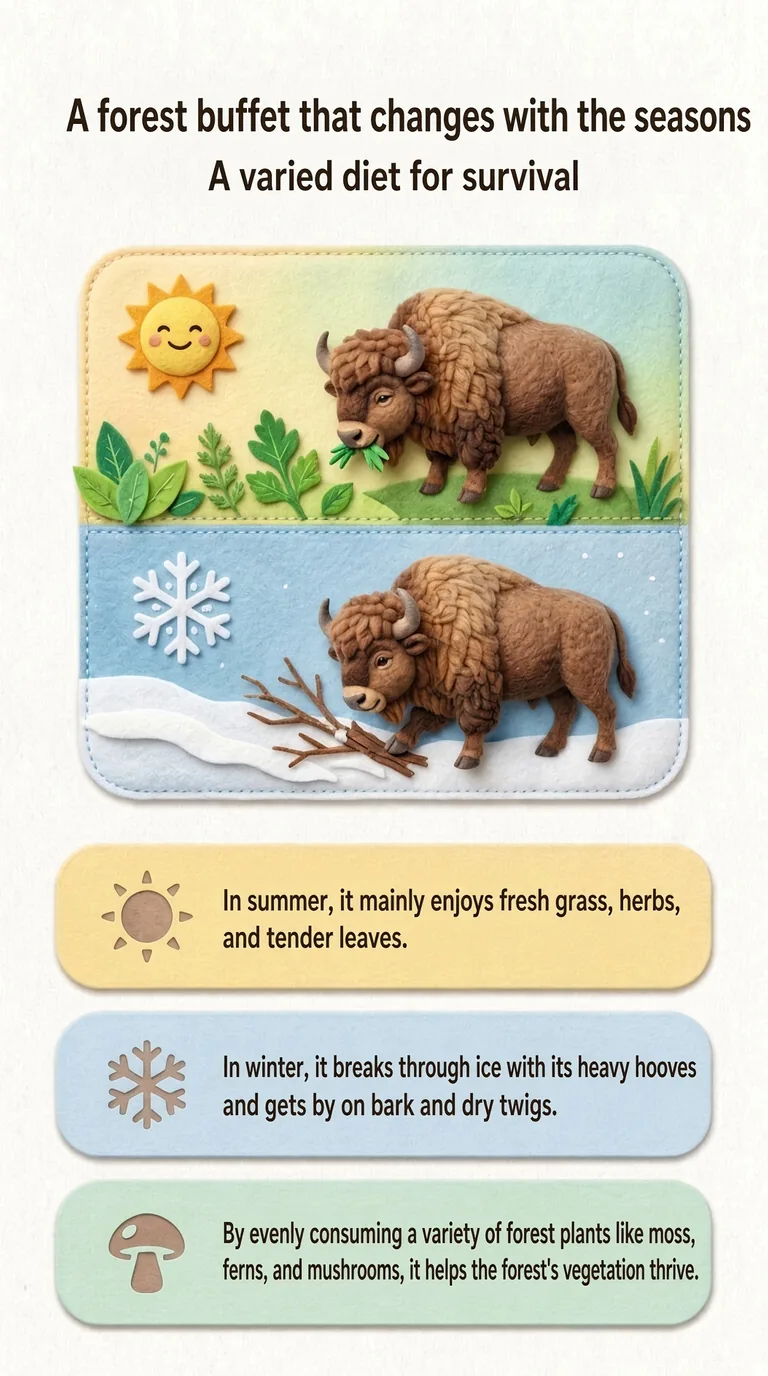 A forest buffet that changes with the seasons — A varied diet for survival