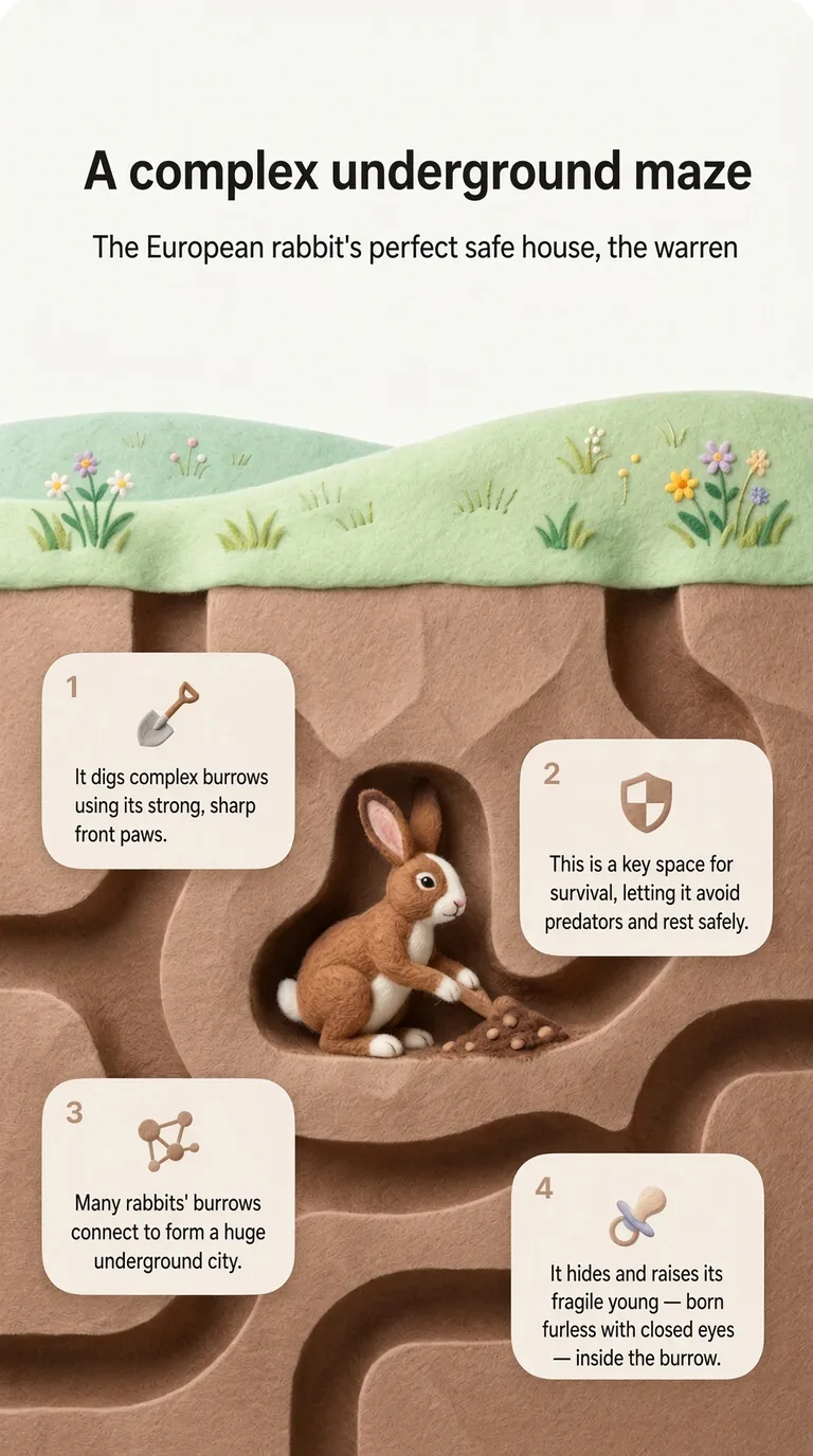 A complex underground maze — The European rabbit's perfect safe house, the warren