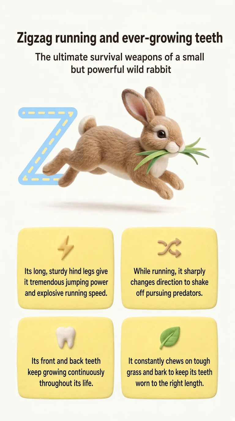 Zigzag running and ever-growing teeth — The ultimate survival weapons of a small but powerful wild rabbit