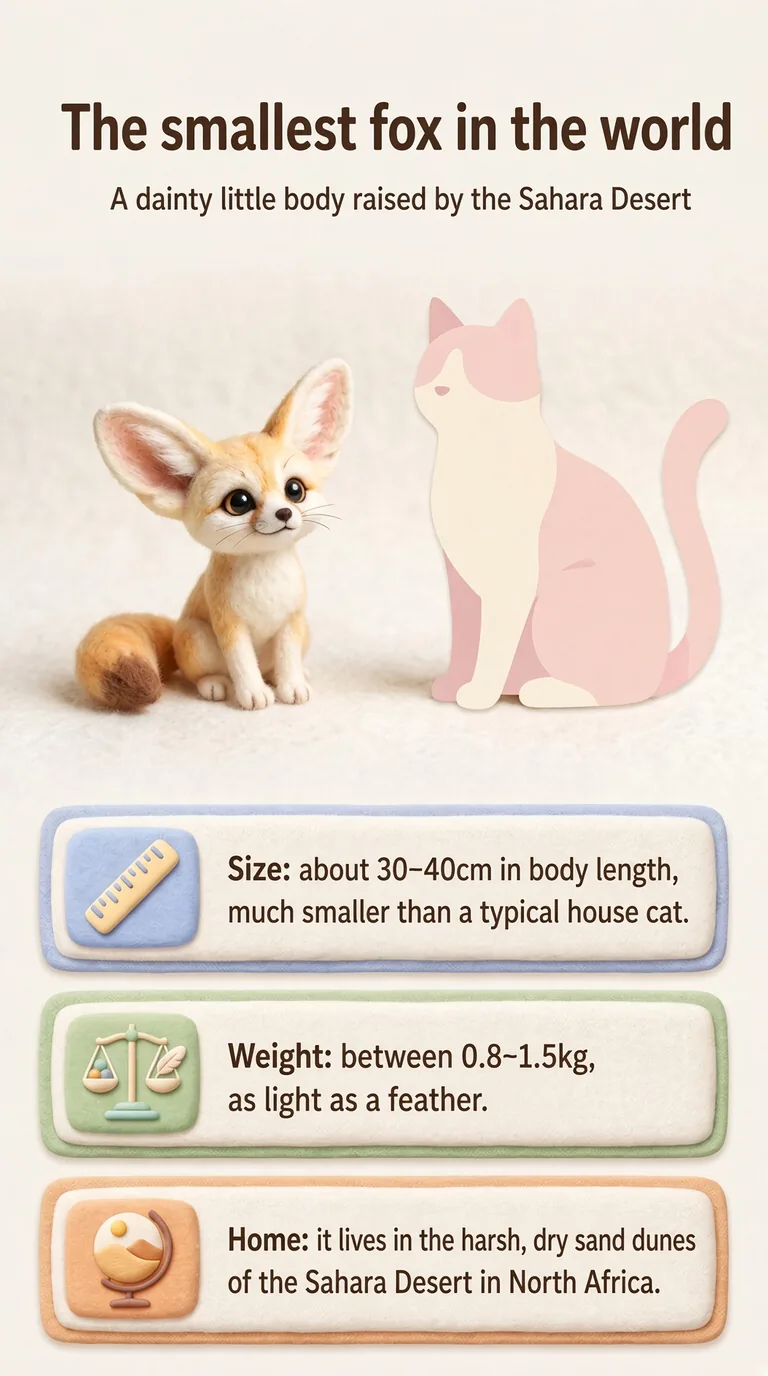 The smallest fox in the world — A dainty little body raised by the Sahara Desert — Size / Weight / Home