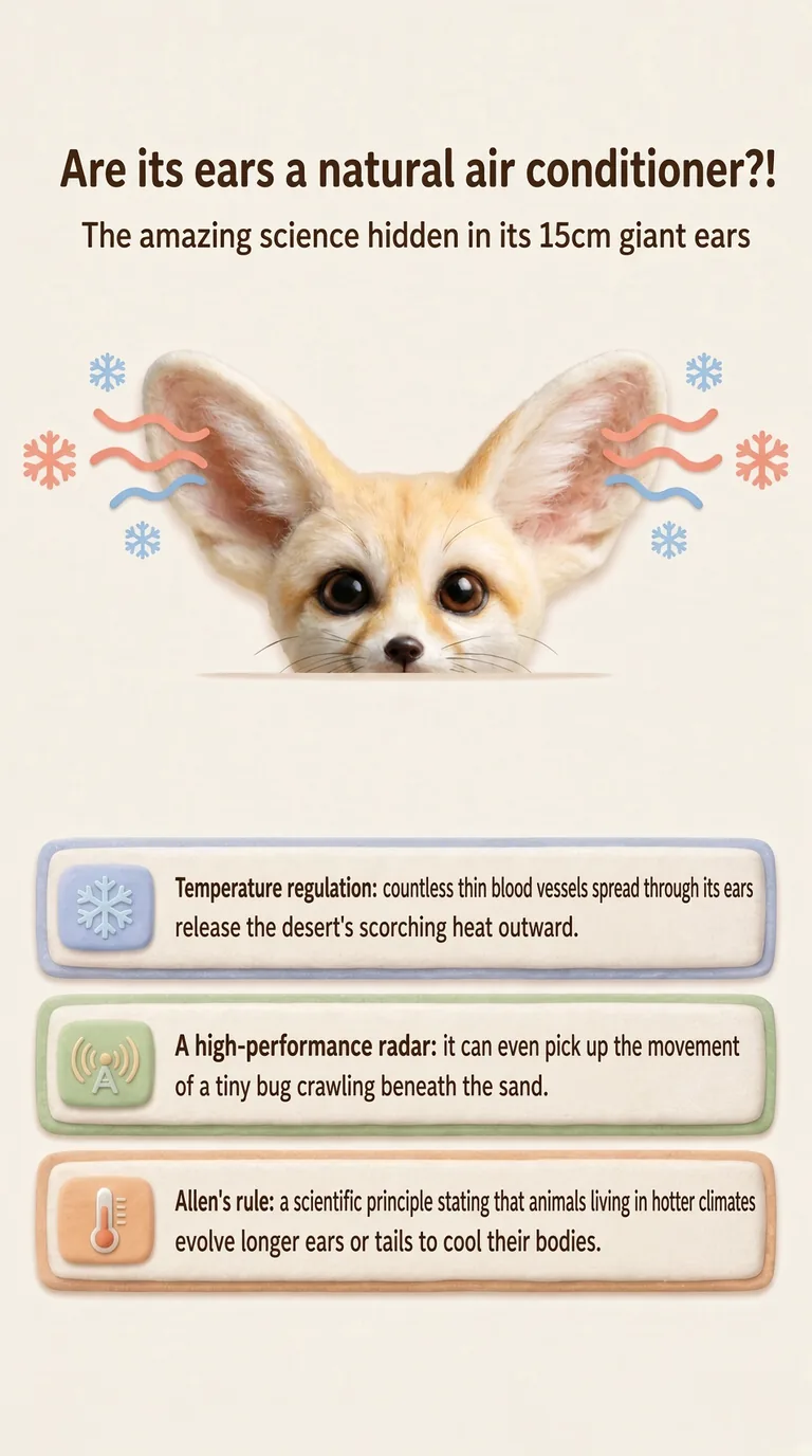 Are its ears a natural air conditioner?! — The amazing science hidden in its 15cm giant ears — Temperature regulation / A high-performance radar / Allen's rule