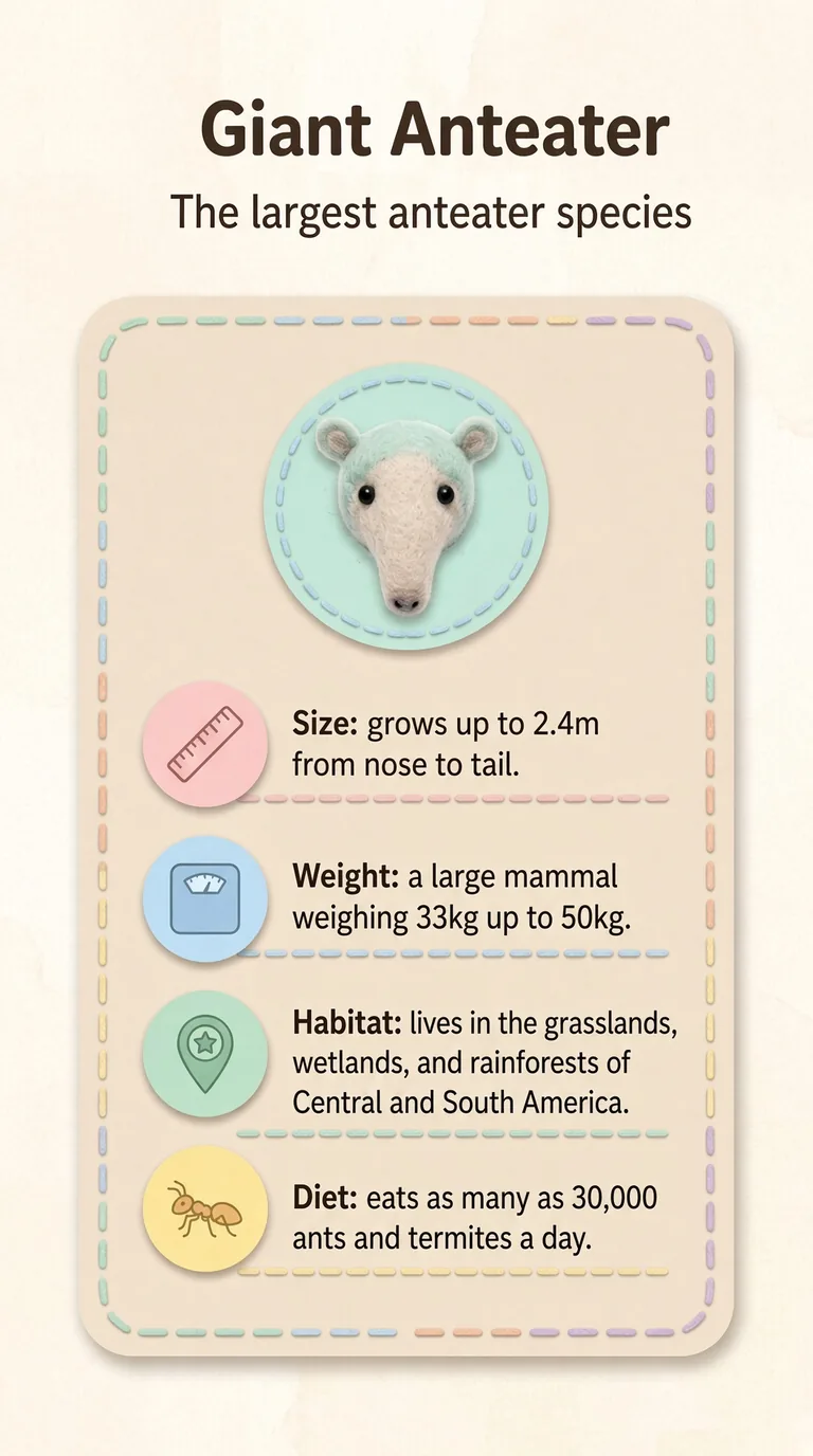 Giant Anteater — The largest anteater species — Size / Weight / Habitat / Diet