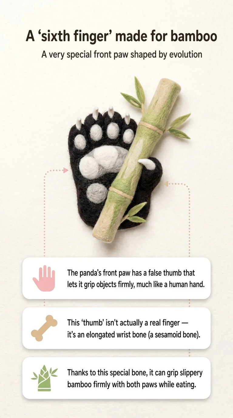 A 'sixth finger' made for bamboo — A very special front paw shaped by evolution