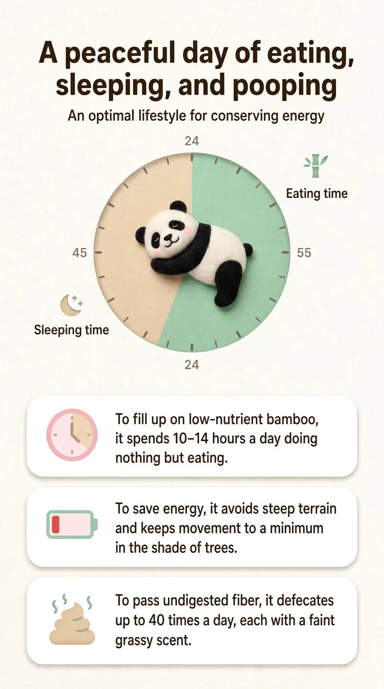 A peaceful day of eating, sleeping, and pooping — An optimal lifestyle for conserving energy