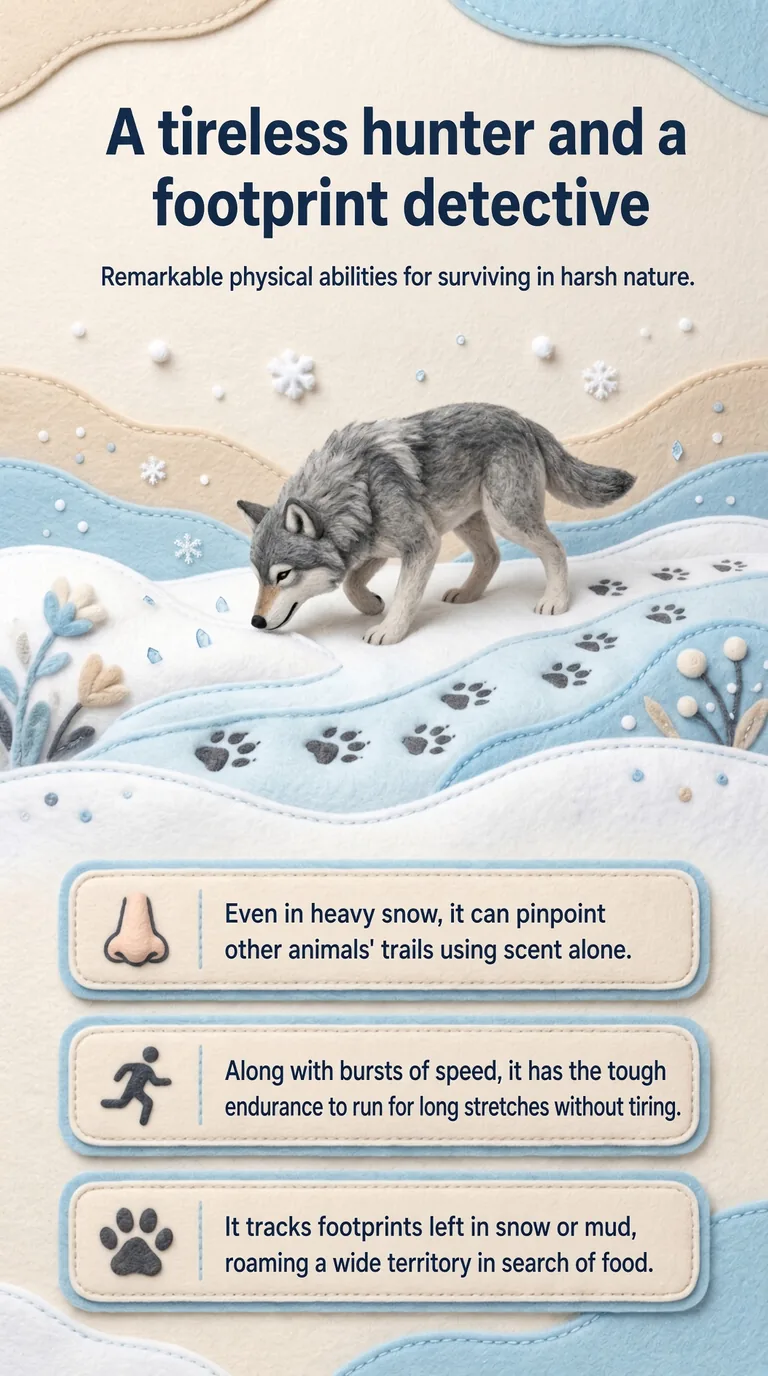 A tireless hunter and a footprint detective — Remarkable physical abilities for surviving in harsh nature.