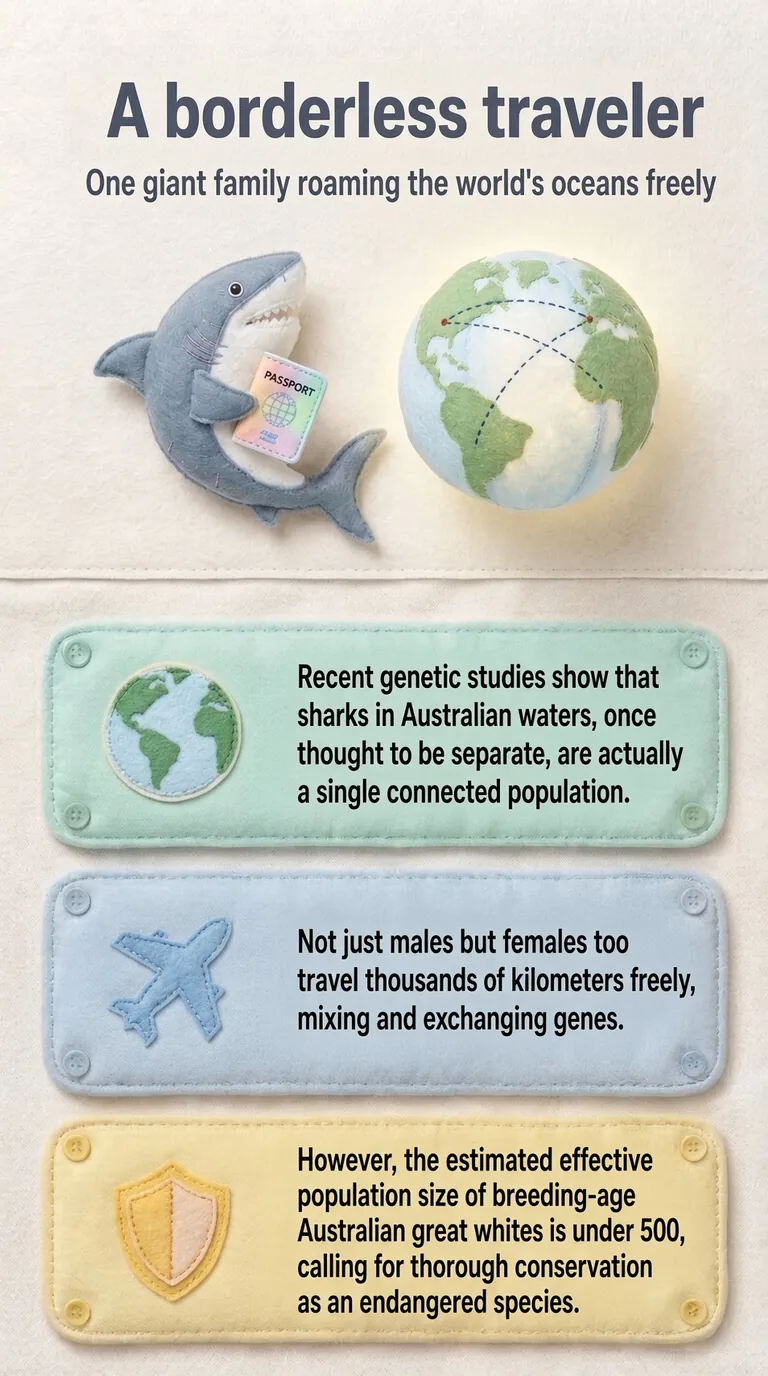 A borderless traveler — One giant family roaming the world's oceans freely