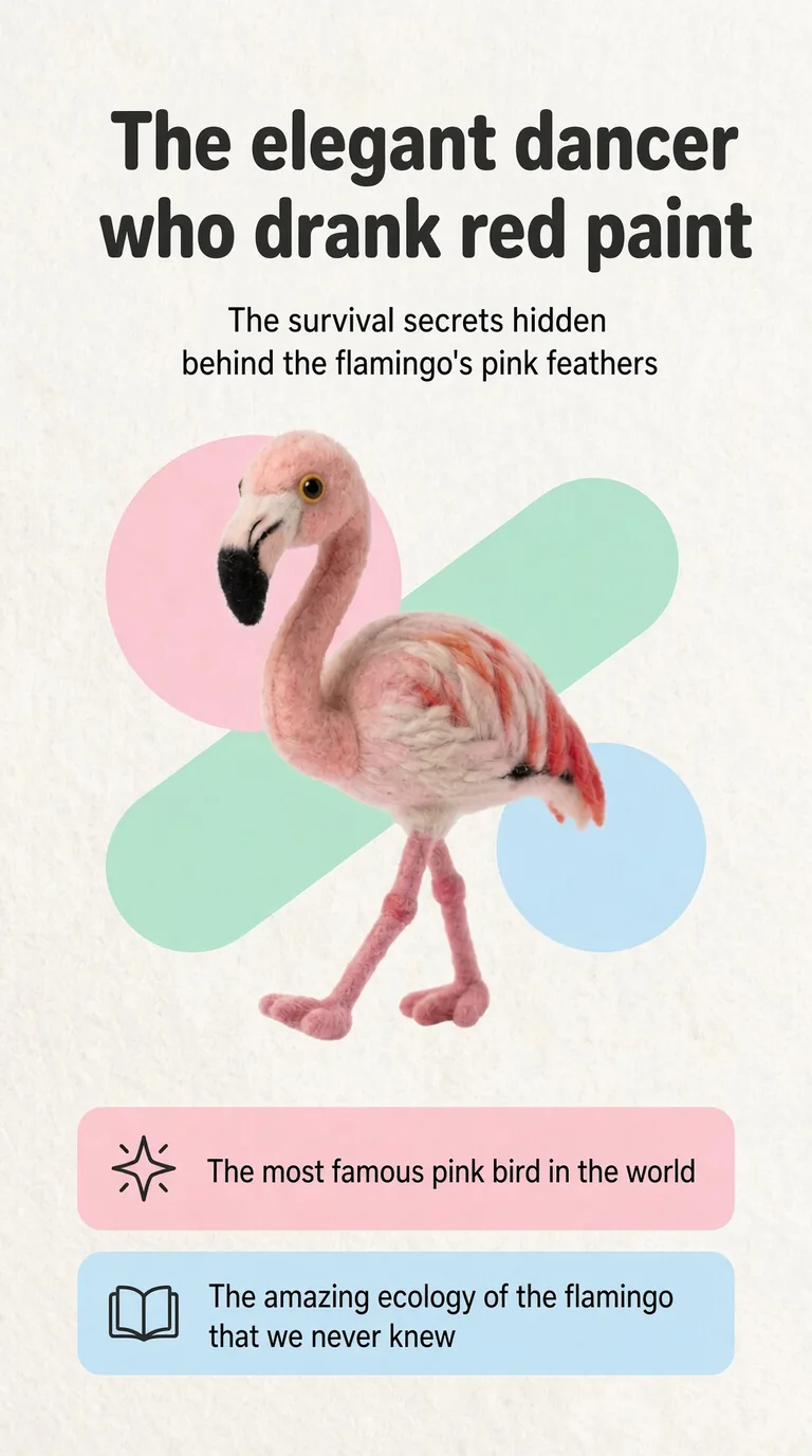 The elegant dancer who drank red paint — The survival secrets hidden behind the flamingo's pink feathers