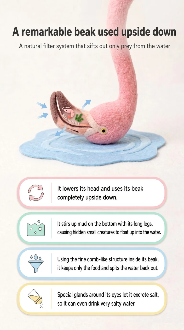 A remarkable beak used upside down — A natural filter system that sifts out only prey from the water