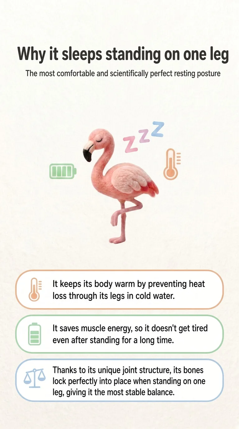 Why it sleeps standing on one leg — The most comfortable and scientifically perfect resting posture