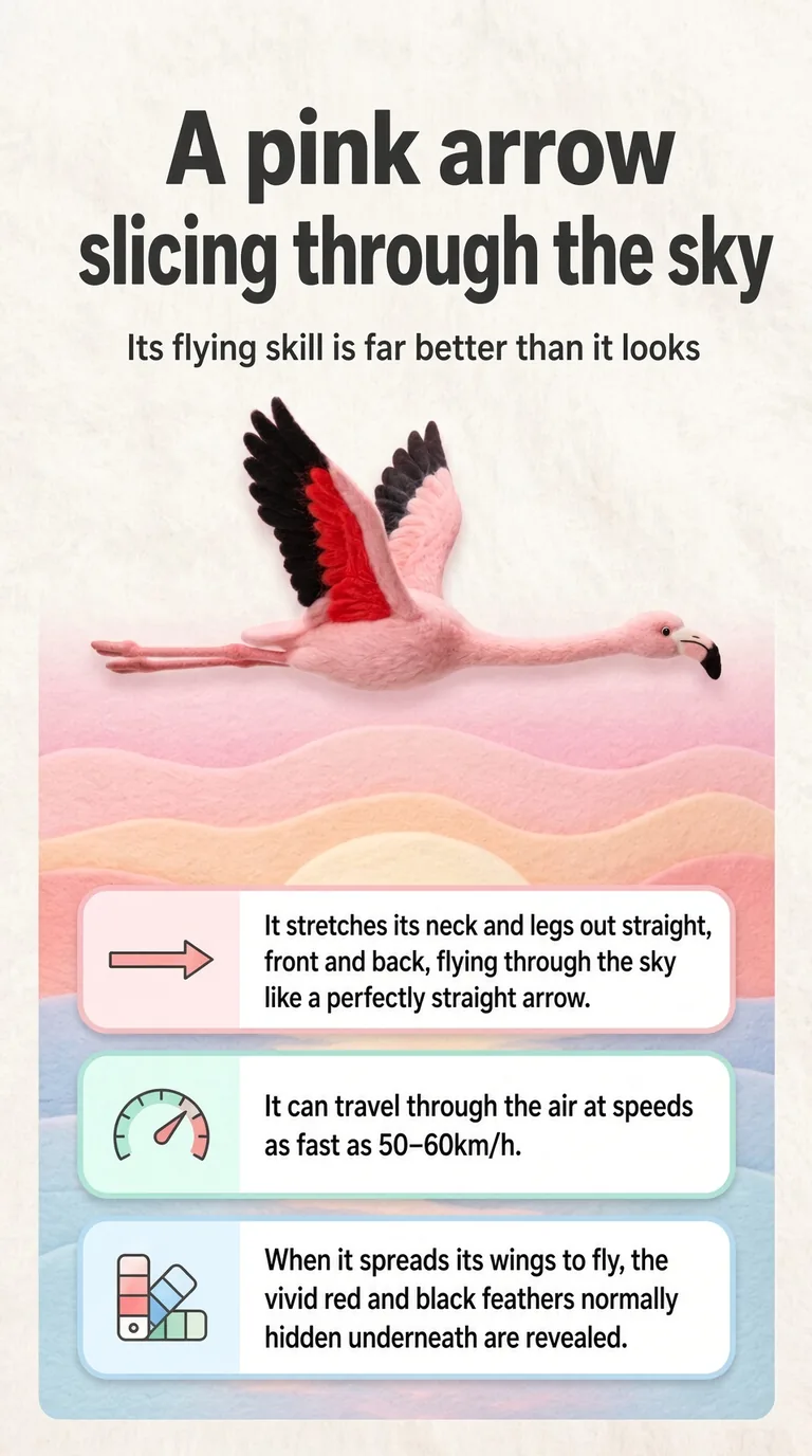 A pink arrow slicing through the sky — Its flying skill is far better than it looks