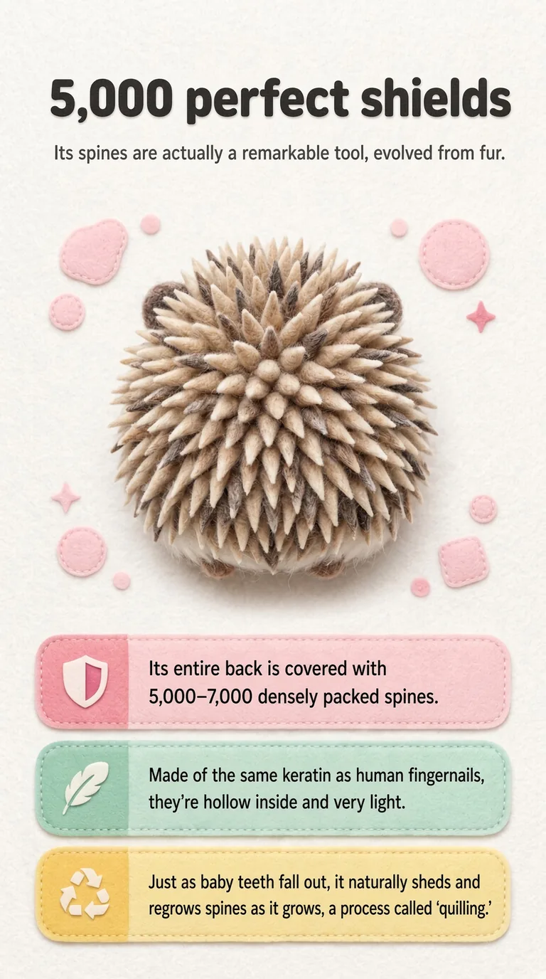 5,000 perfect shields — Its spines are actually a remarkable tool, evolved from fur.