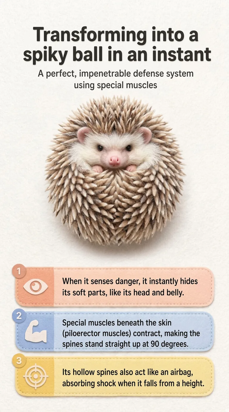 Transforming into a spiky ball in an instant — A perfect, impenetrable defense system using special muscles