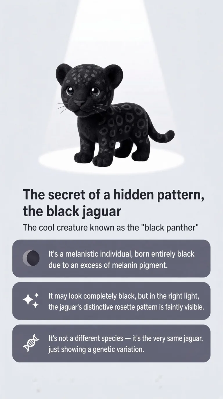The secret of a hidden pattern, the black jaguar — The cool creature known as the "black panther"