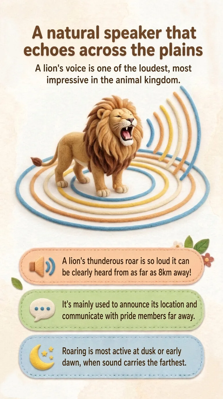 A natural speaker that echoes across the plains — A lion's voice is one of the loudest, most impressive in the animal kingdom.