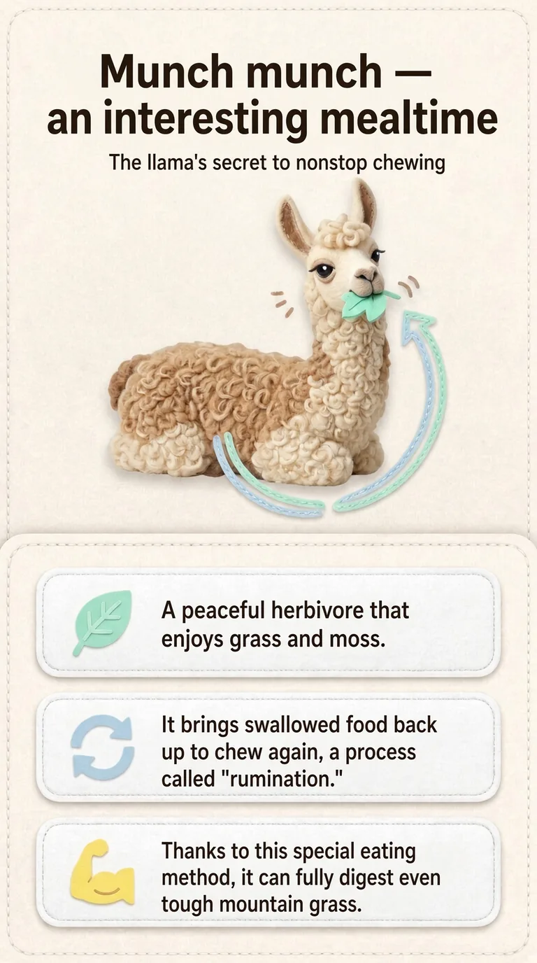 Munch munch — an interesting mealtime — The llama's secret to nonstop chewing