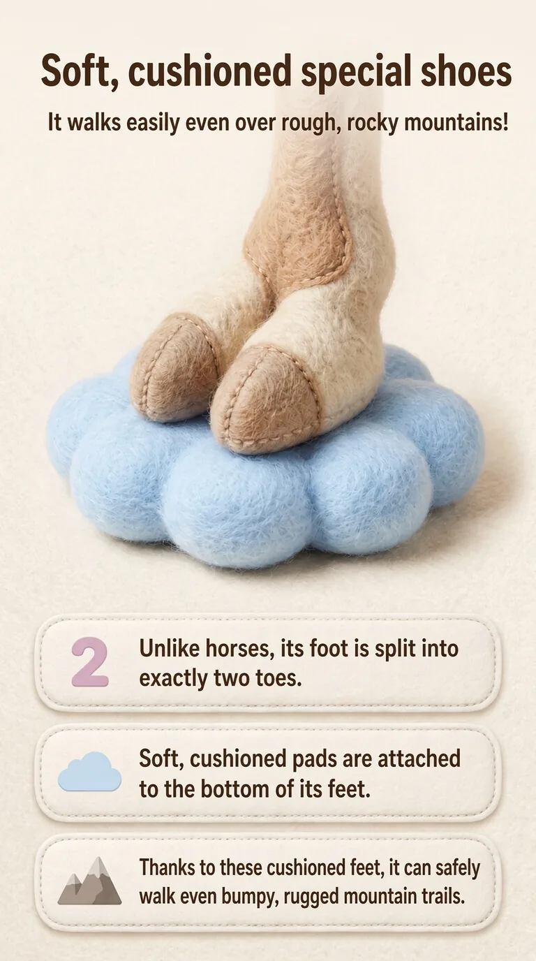 Soft, cushioned special shoes — It walks easily even over rough, rocky mountains!