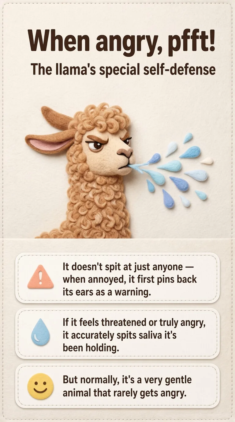 When angry, pfft! — The llama's special self-defense