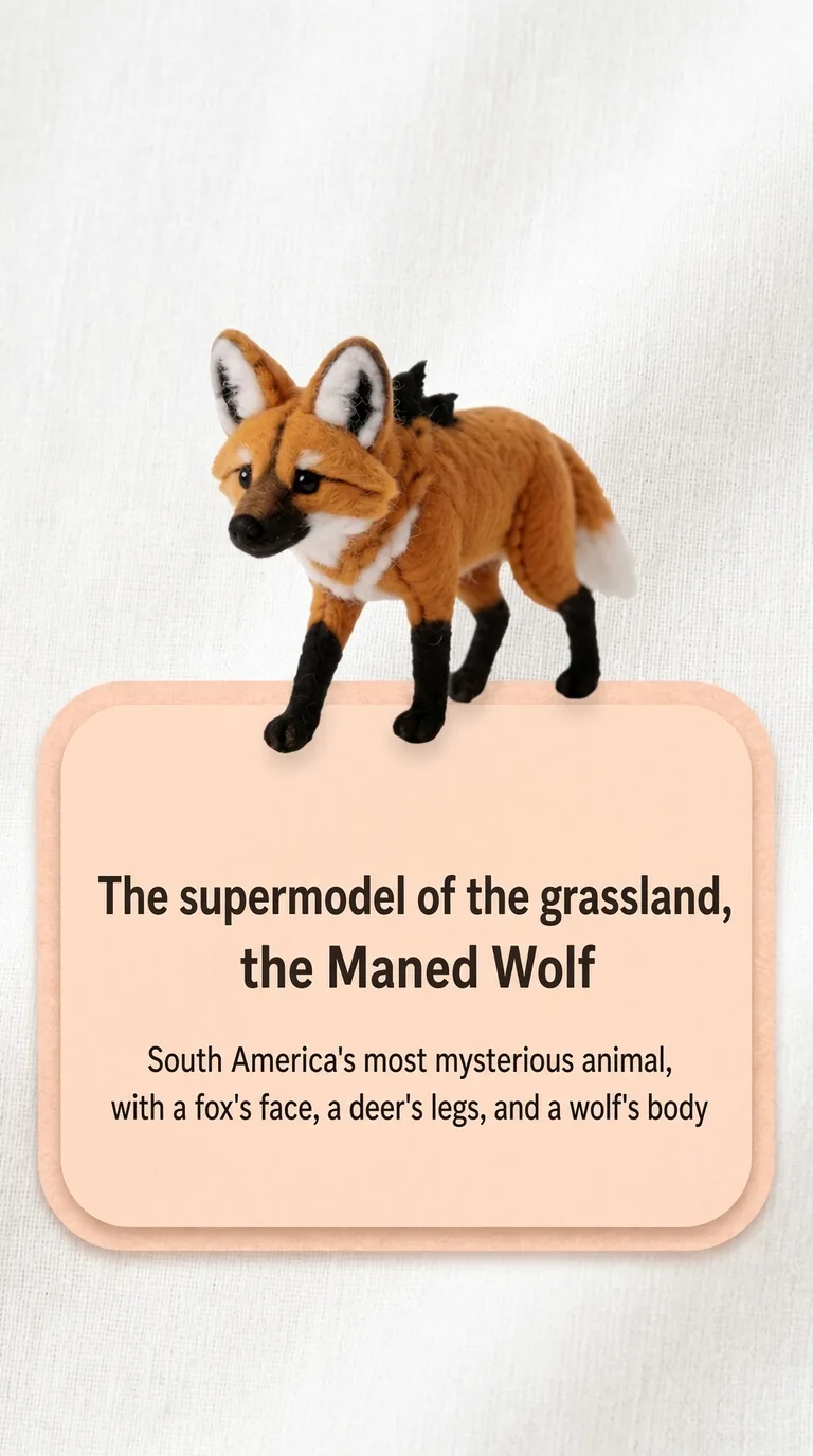 The supermodel of the grassland, the Maned Wolf — South America's most mysterious animal, with a fox's face, a deer's legs, and a wolf's body
