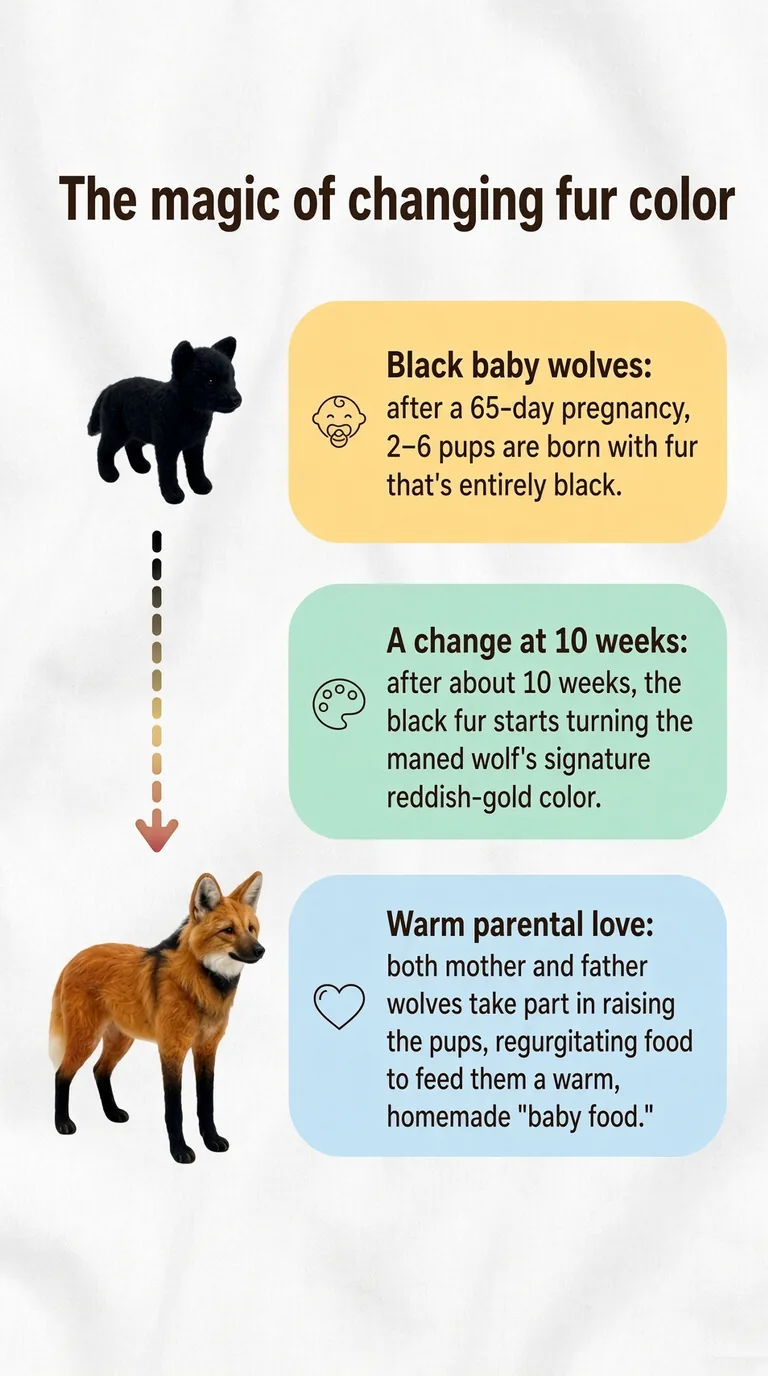 The magic of changing fur color — Black baby wolves / A change at 10 weeks / Warm parental love