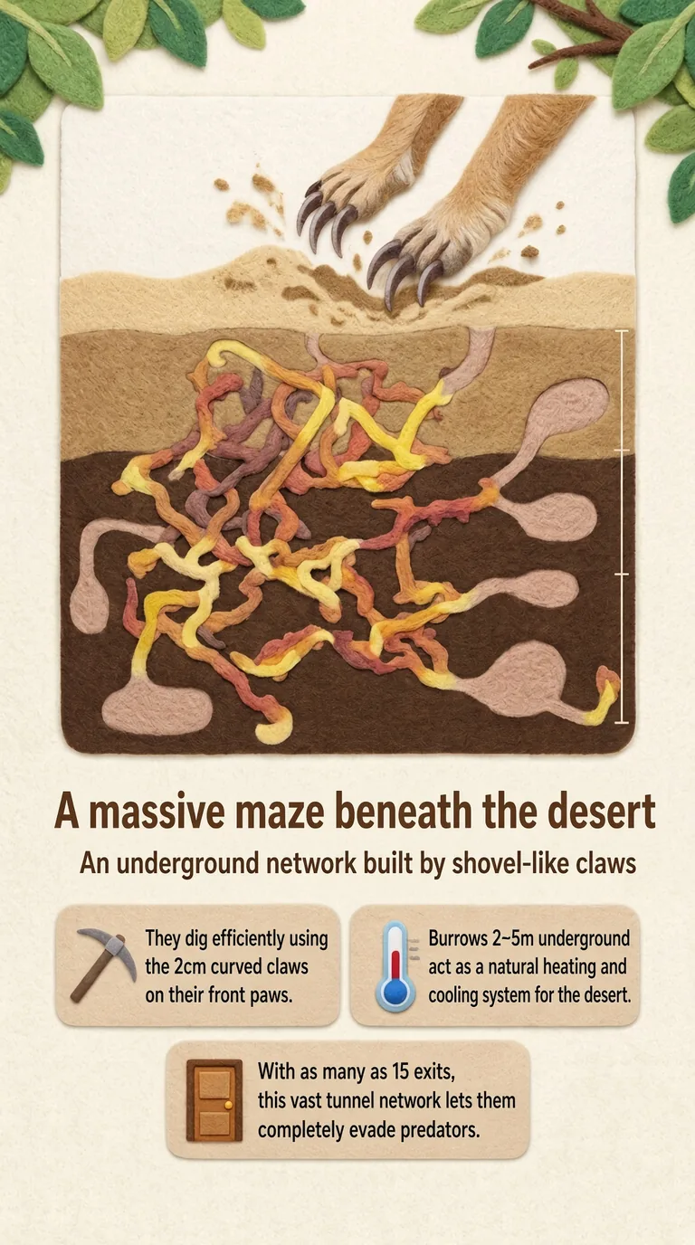 A massive maze beneath the desert — An underground network built by shovel-like claws