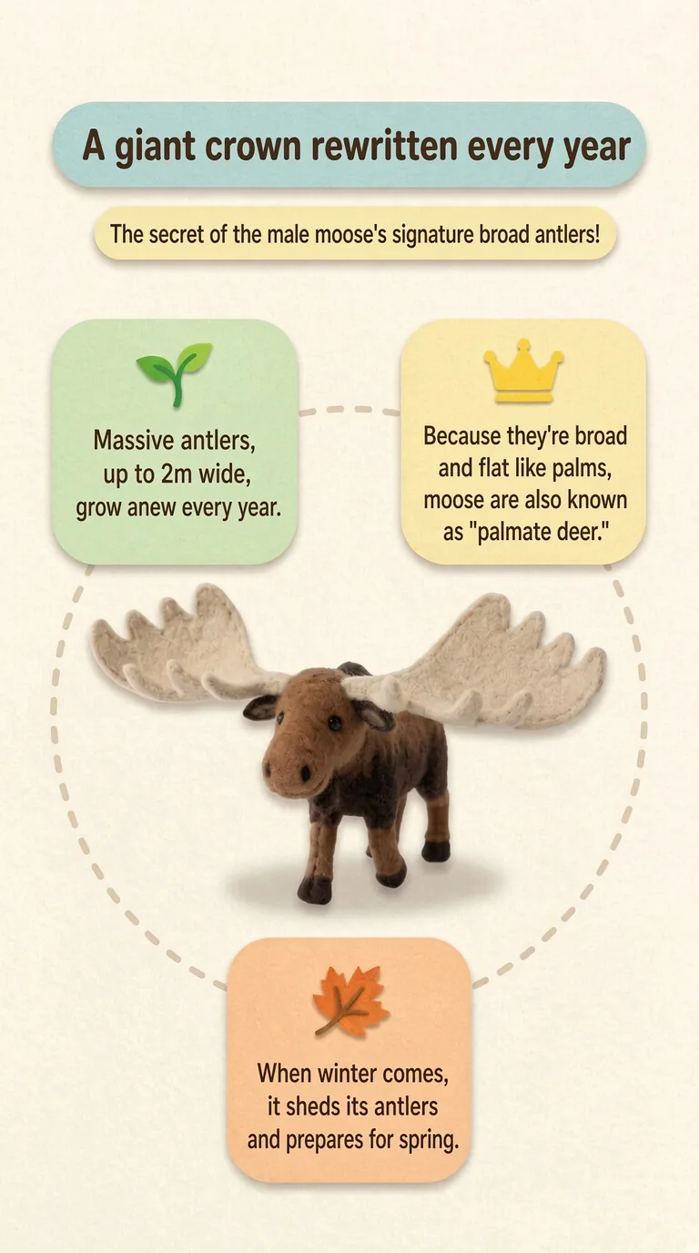 A giant crown rewritten every year — The secret of the male moose's signature broad antlers!