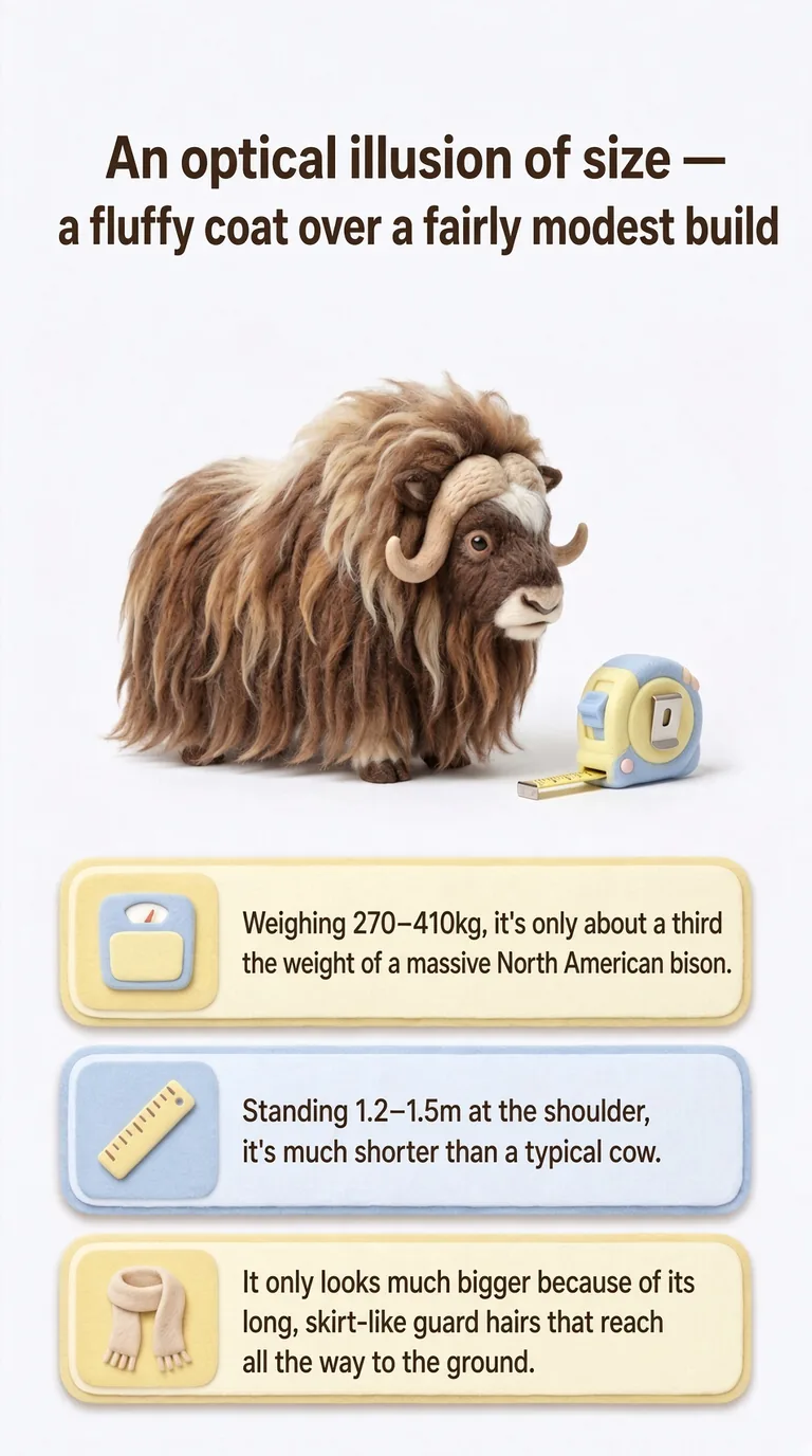 An optical illusion of size — a fluffy coat over a fairly modest build