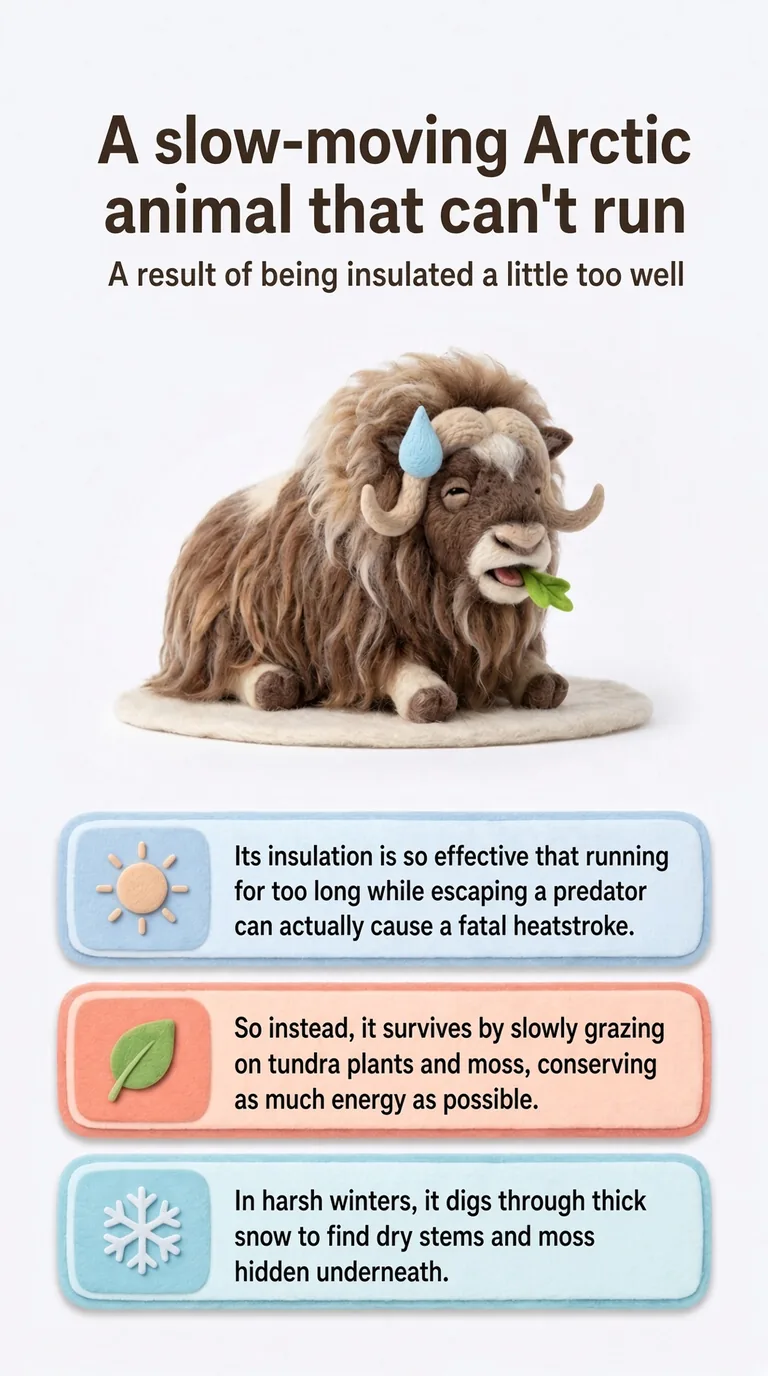 A slow-moving Arctic animal that can't run — A result of being insulated a little too well