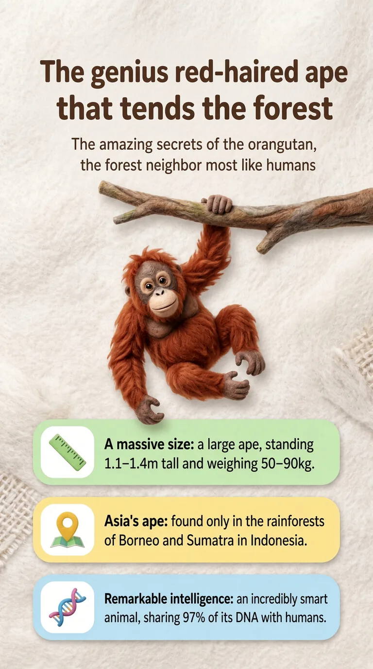 The genius red-haired ape that tends the forest — The amazing secrets of the orangutan, the forest neighbor most like humans — A massive size / Asia's ape / Remarkable intelligence