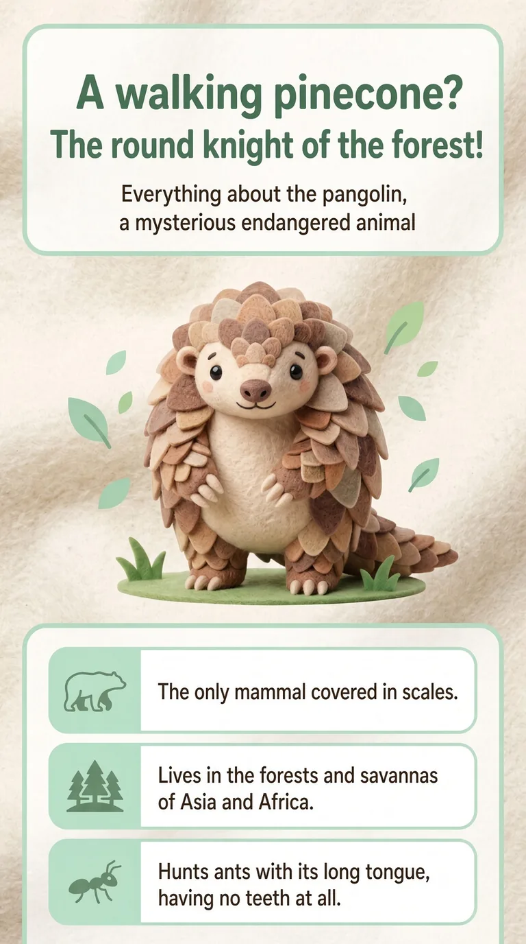 A walking pinecone? The round knight of the forest! — Everything about the pangolin, a mysterious endangered animal