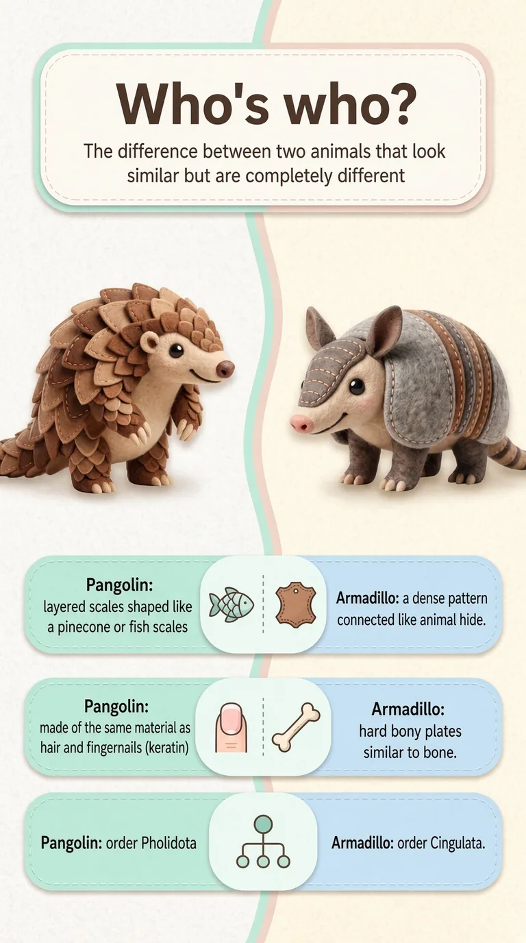 Who's who? — The difference between two animals that look similar but are completely different — Pangolin / Pangolin / Pangolin