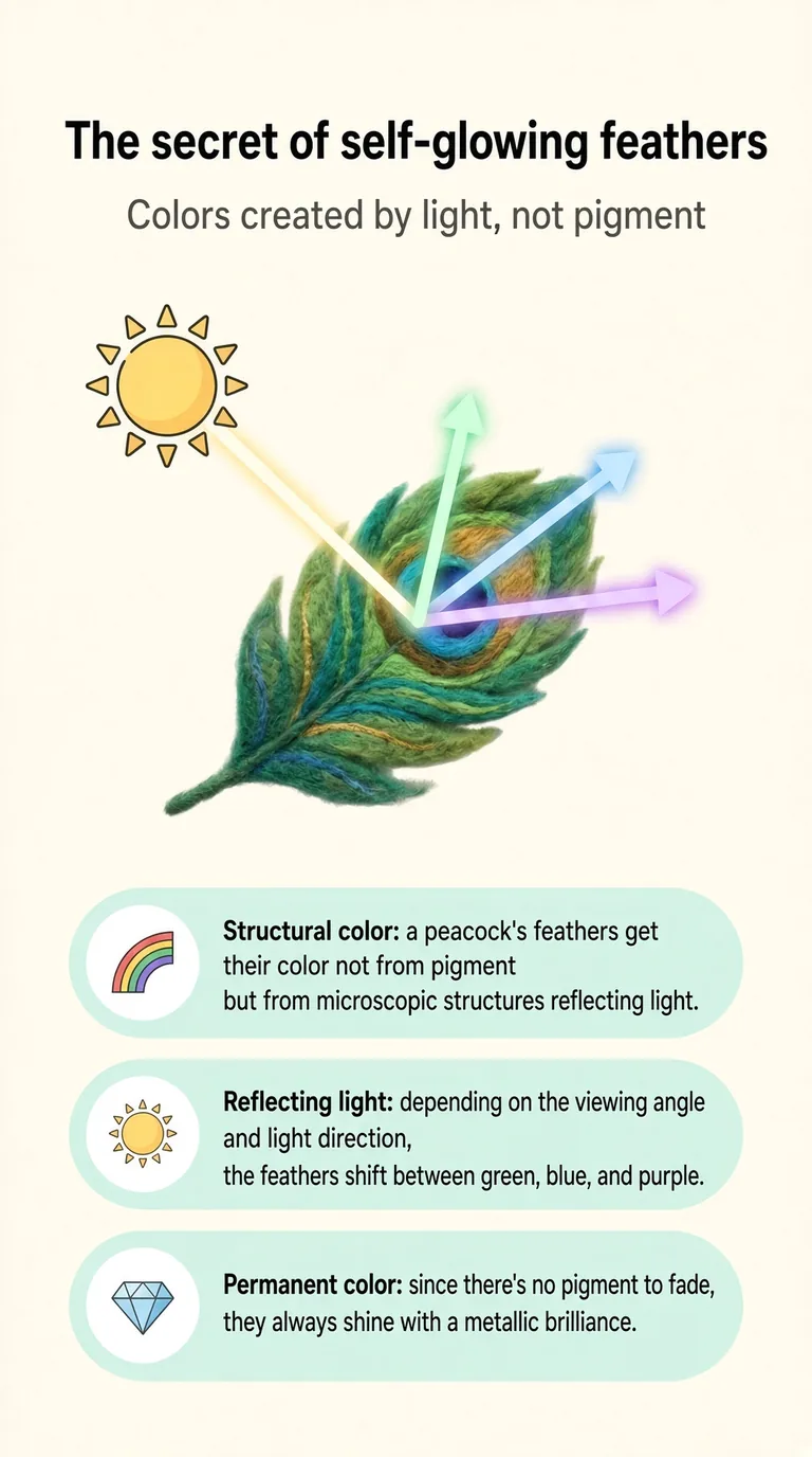 The secret of self-glowing feathers — Colors created by light, not pigment — Structural color / Reflecting light / Permanent color