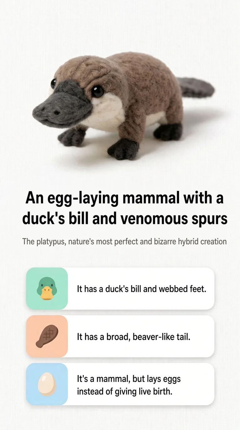 An egg-laying mammal with a duck's bill and venomous spurs — The platypus, nature's most perfect and bizarre hybrid creation